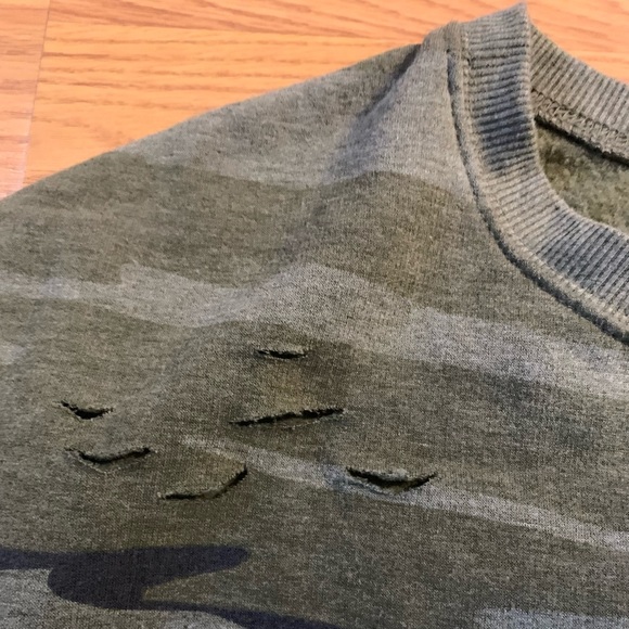 Soft, Slightly Distressed Camo Sweatshirt - Picture 2 of 4